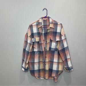Stylish Plaid Utility Jacket in Multicolor